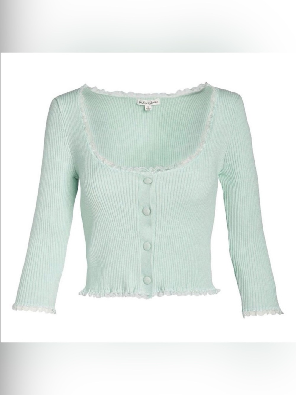 For Love & Lemons Jolie Green Cardigan - Picture 2 of 10